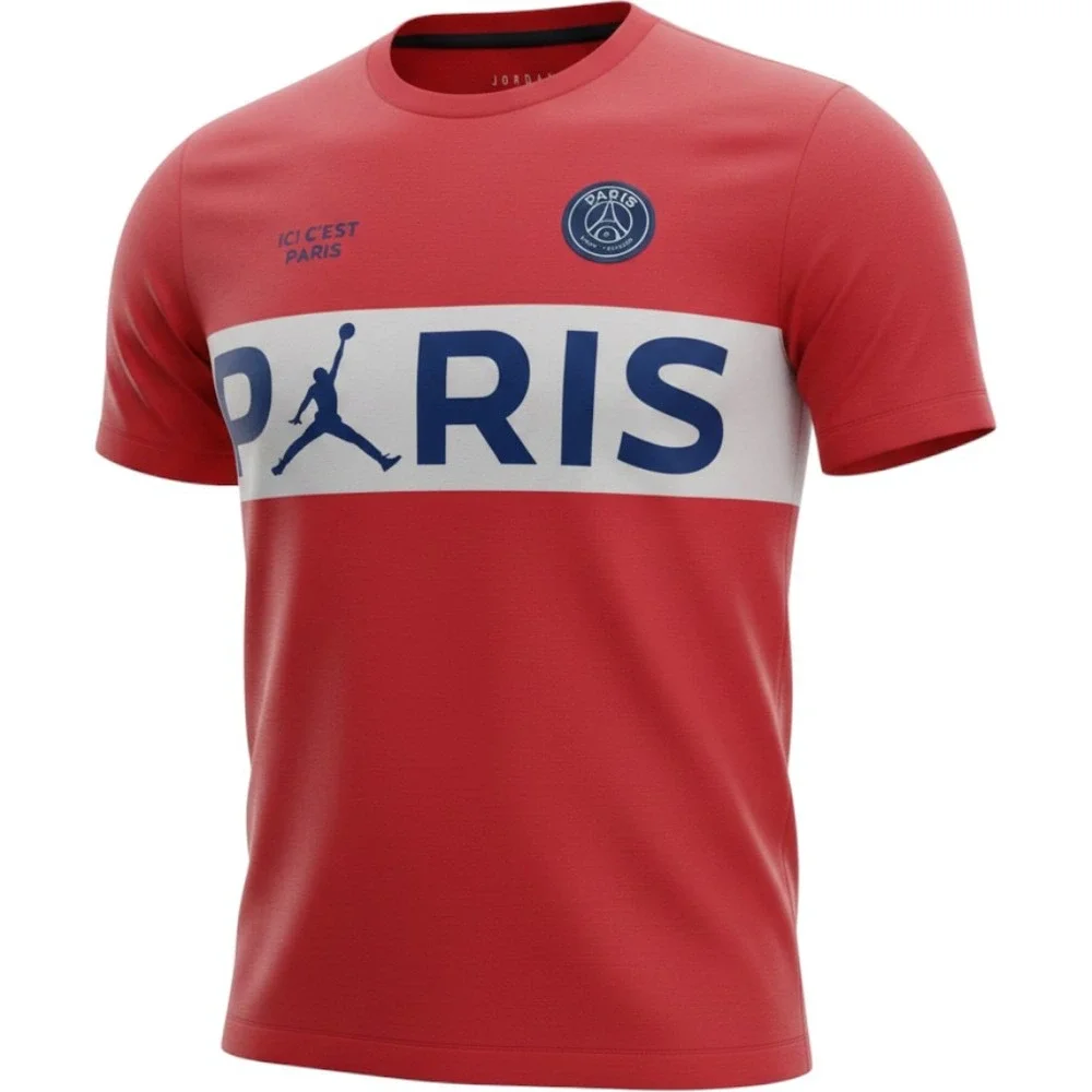 Jordan x PSG Paris Saint-Germain T-Shirt Red Men XXL Jumpman Soccer  1061